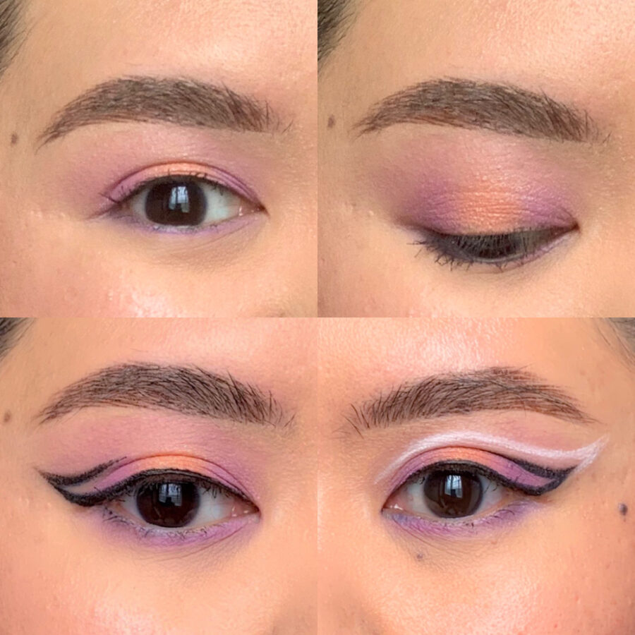 purple and peach spring makeup using KVD pastel goth palette 